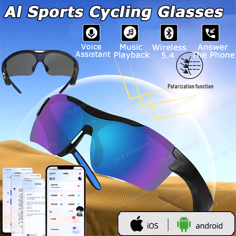 Esports Gaming Remote - Smart Cycling Glasses Men Bluetooth UV400