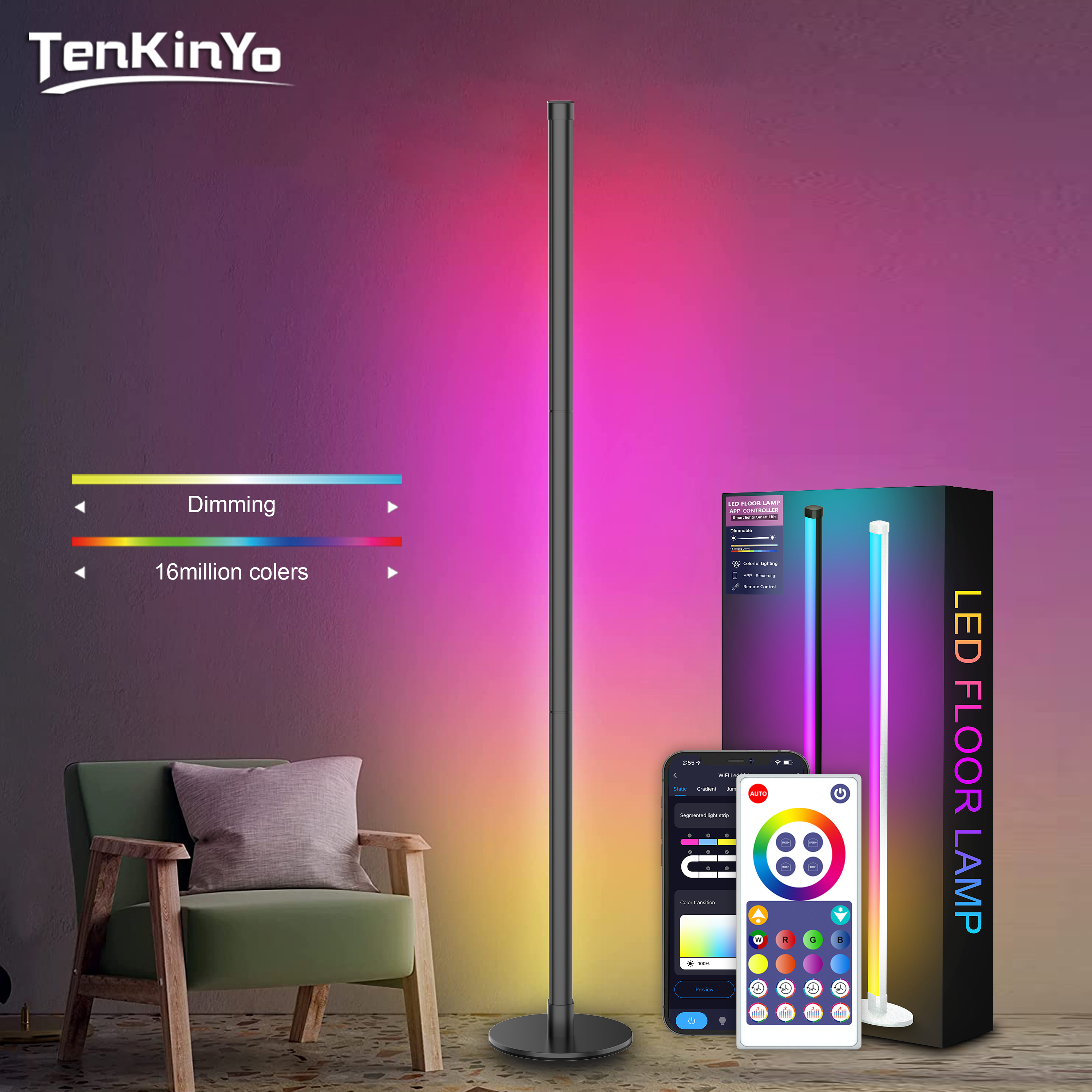 RGBIC Corner Floor Lamp  Smart - Esports Gaming Bed recension och pris